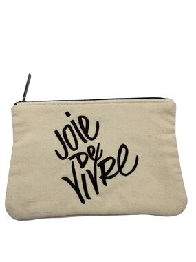 Canvas Cosmetic Pouch in Natural Beige - Unbranded